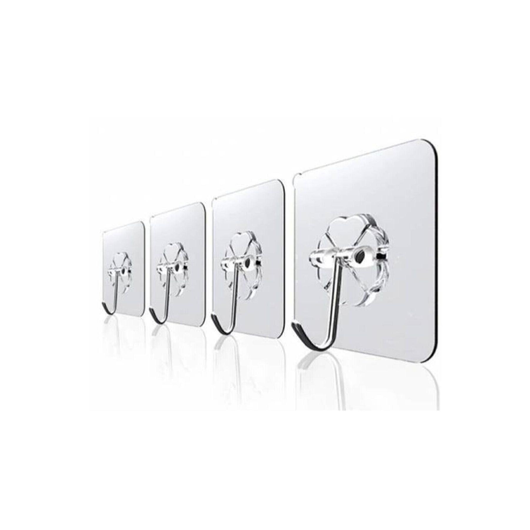 Bitti Bitecek 4 Adet 6x6cm Şeffaf Güçlü Kendinden Yapışkanlı Kapı Duvar Askıları Ağır Yük Taşıma BB-16